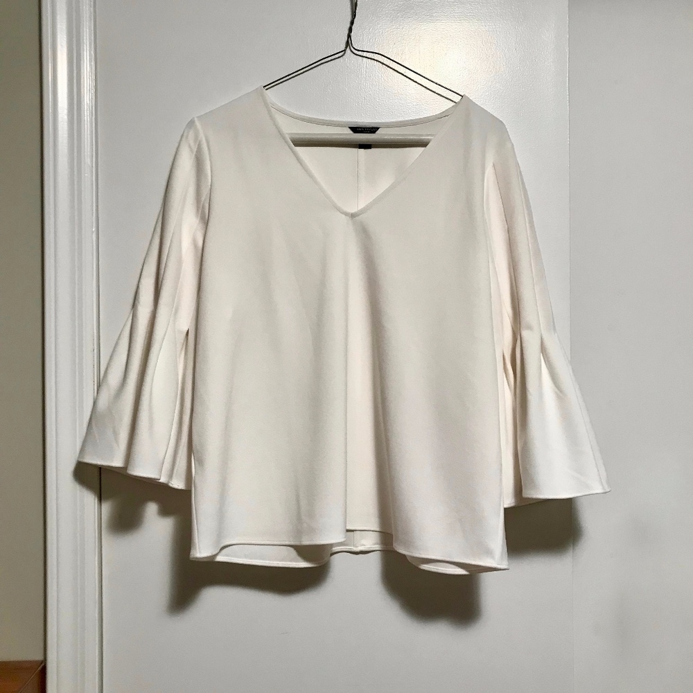 AnnTaylor Off White Flare shirt